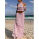 thumbnail image 3 of Conjunto de falda Yiulangde para mujer, largo Y2K, encaje sin espalda, halter, 3 of 5