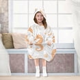 thumbnail image 7 of FORMRS Wearable Blanket Hoodie with Sleeves for Kids Cozy Flannel Sweatshirt, White Seahorse, 7 of 7