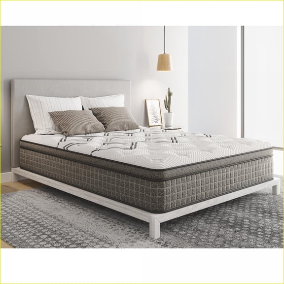 Mattresses 12.5” California King Medium Feel Cooling Copper Hybrid Euro-Top, , Made in USA | White | Foam Spring