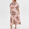 thumbnail image 5 of SHEOWO Sexy Party Dress Plus Size Long Dress Women Casual Short Sleeve V Neck Boho Flower Print Tunic Women Summer Dress, 5 of 7