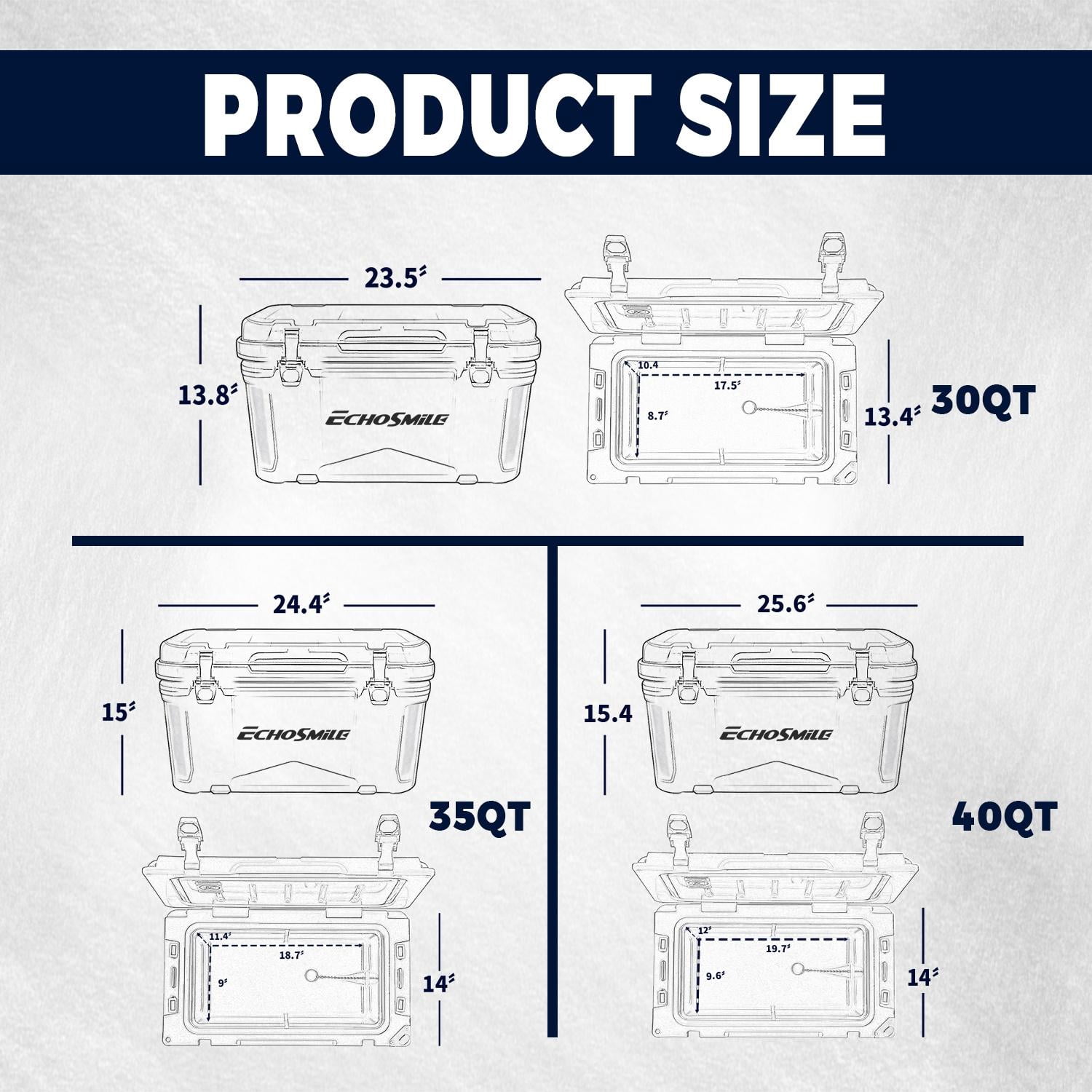 Glavbiku 35 Quart Protale Warming Box,Rotomolded Cooler,Ice Chest Cooler for Camping,White