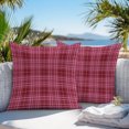 thumbnail image 3 of Throw Pillow Covers 16x16 Inch Set of 2, Buffalo Plaid Waterproof Outdoor Pillow Covers, Deep Maroon Farmhouse Gingham Striped Decorative Cushion Pillowcases for Couch, Sofa, Bed, Garden, Patio, 3 of 9