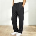 thumbnail image 2 of Krdevn Boys Solid Drawstring Open Hem Sweatpants Fall Winter Loose Straight Jogger Pants with Patch Pockets 7-8 Years,Dark Gray, 2 of 8