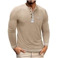 thumbnail image 3 of DIOAZUD Waffle Long Sleeve Henley Shirts for Men Solid Color Button Tops Lightweight Casual Regular Fit Tshirts for Workout, 3 of 7