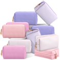 thumbnail image 1 of Bolsas de maquillaje Kigeli de piel sintética para cosméticos, 15 unidades, color rosa, 1 of 8