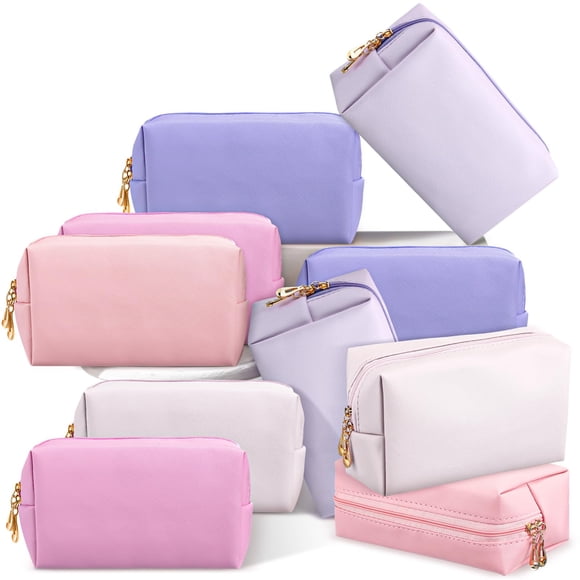 Bolsas de maquillaje Kigeli de piel sintética para cosméticos, 15 unidades, color rosa