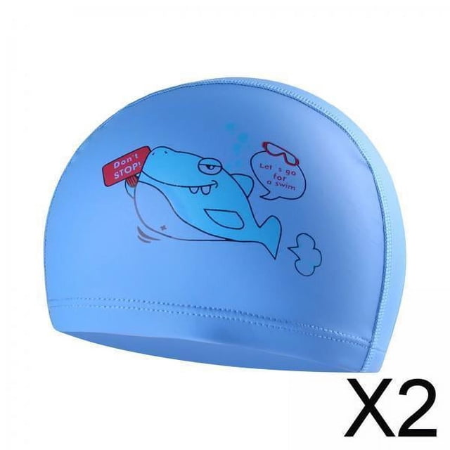 Natación infantil,Gorro de natación para niños,Gorro de baño elástico para niños,funda para la cabeza,niños y niñas,Protector auditivo para piscina para niños pequeños de 2 a 2 piezas