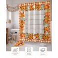 thumbnail image 7 of Fall Shower Curtain Pumpkin Maple Leaves Bathroom Curtains with Hooks, Waterproof Fabric Orange Leaf Buffalo Plaid Wood Thanksgiving Bath Shower Curtains Set for Bathroom Bathtubs Decor 72x72 Inch, 7 of 7