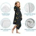 thumbnail image 7 of Dark Blue Sun Moon Wreath Pattern Hooded Bath Towel，50"x30" for Ages 3 To 12 Kids, Quick Dry Lightweight Soft Microfiber Hood Beach Towel Cover Up for Kids, 7 of 7