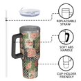 thumbnail image 4 of 40oz Pioneer Flower Floral Print Pattern Insulated Tumbler with Handle, BPA-Free Leak Proof Lid and Straws, Double Wall Vacuum, Hot 12h/Cold 34h, 4 of 6