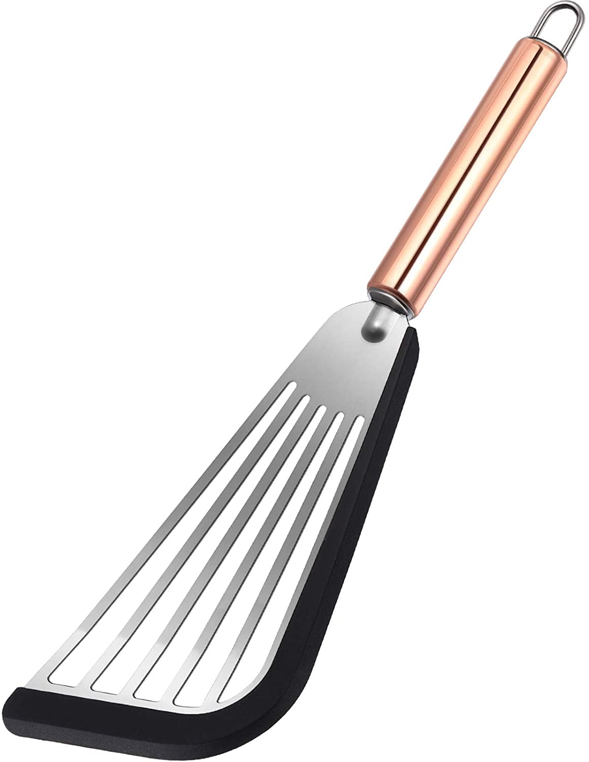 Slotted Spatula Flexible Stainless Steel Spatula with Silicone Top Soft Edge Slotted Spatula