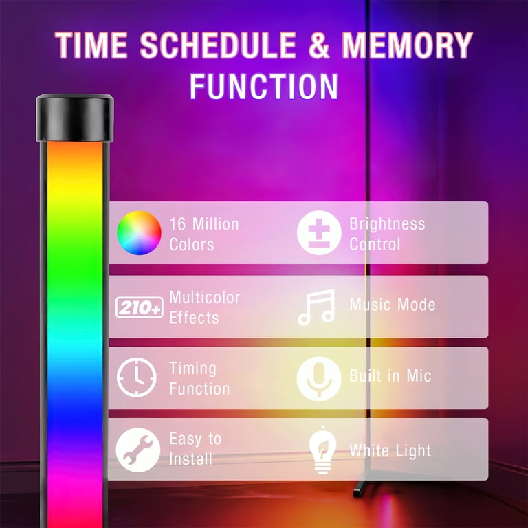Rgb Floor Lamp Smart RGB Corner Floor Lamp - 16 Million Colors With App ...