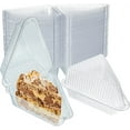 thumbnail image 5 of 100 Pack Disposable Hinged Plastic Cake Containers, Clear Cake Slice Containers with Lids-Cheesecake Containers,Individual Pie Slice Containers for Dessert, Pastry, Cookie, Snack, Fruit, 5 of 8