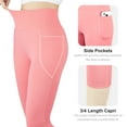 thumbnail image 4 of BIG ELEPHANT 3-Pack High Waist Yoga Pants for Girls - Athletic Workout Capri Leggings with Side Pockets, Perfect for Running, Dance, and Fitness, Sizes S-XXL, 4 of 9