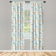 thumbnail image 3 of Orange Blue Curtains 2 Panels Set, Autumn Abstract Botanical Pattern of Leaves Mushroom and Berries, Window Drapes for Living Room Bedroom, Pale Blue Orange White, by Ambesonne, 3 of 5