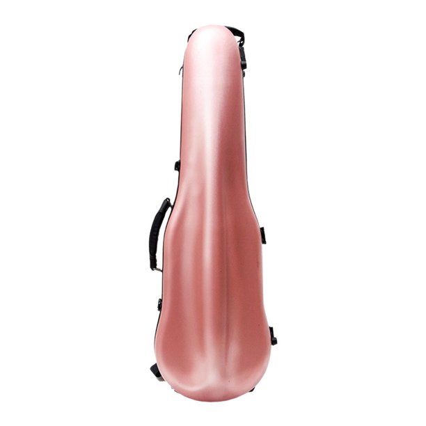 Estuche para violín, mochila, estuche rígido profesional para violín, higrómetro, organizador protector para instrumentos, soporte para arco, portátil Rosa