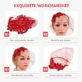 thumbnail image 4 of Soimiss Elegant Red Mesh Veil Fascinator Headband for Formal Wedding and Cocktail Events, 4 of 5