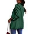 thumbnail image 4 of Cathalem Women's Blazers Plus Women's Relaxed Scuba Knit Stretch Blazer with Scrunch Sleeves (Green,XXL), 4 of 5