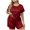 Wine, variant on Gfyviroh 2 Piece Women's Short Pajama Sets Short Sleeve Loungewear Plus Size Sets Crew Neck T-shirts and Shorts Pjs