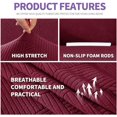 thumbnail image 2 of Super Stretch Loveseat Covers (57"-70"), New Striped Love Seat Slipcover, Dogs Pet Friendly Anti-Slip Couch Protector Spandex Durable 2 Seater Fabric Sofa Cover (Wine Red, Loveseat), 2 of 6