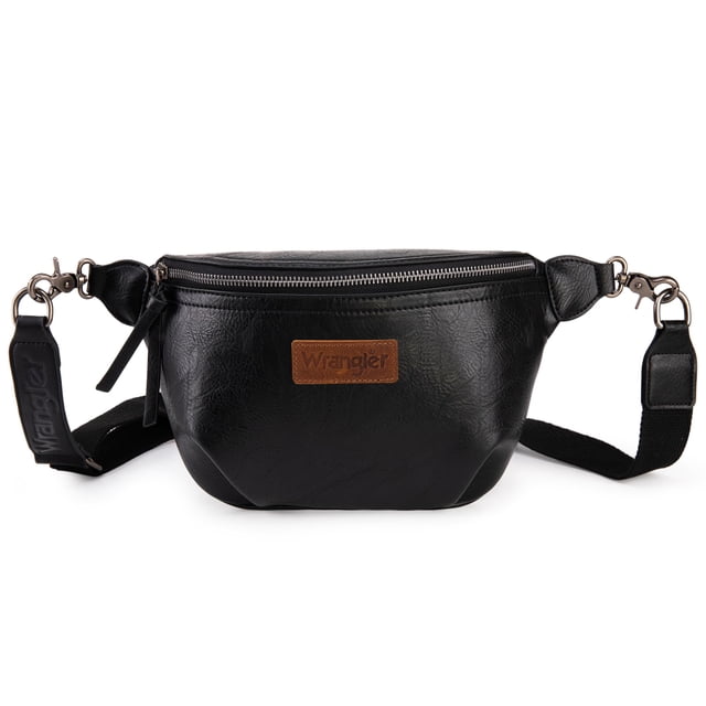 Fanny Pack Wrangler, tamaño grande, para mujer y hombre, color negro