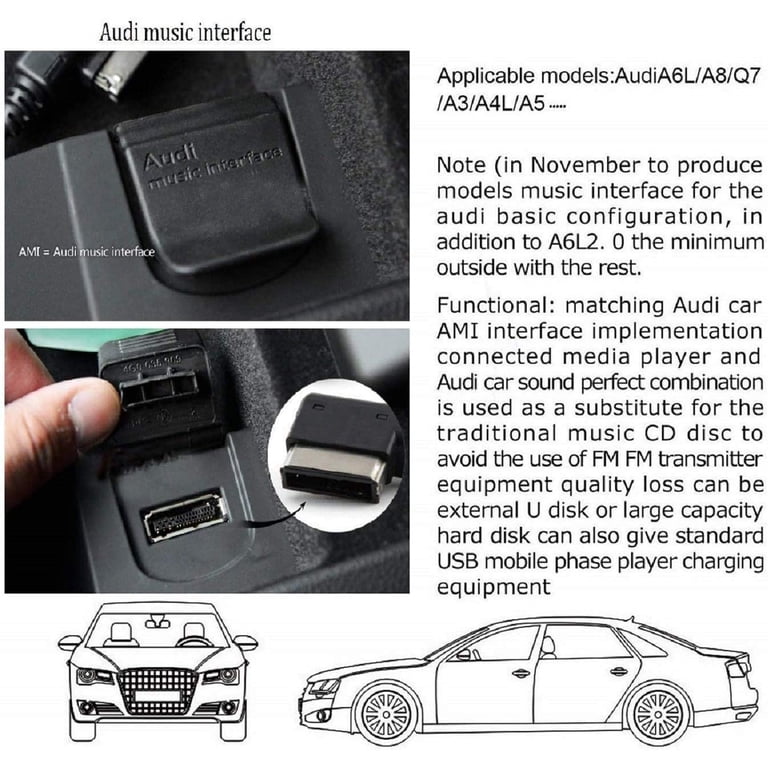 AMI/MMI Aux Cable For IPhone To Car – 3.3FT, Music & Charging Dongle For Audi, VW, Skoda With MDI Box