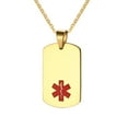 thumbnail image 2 of Collar con Colgante de Perro con de Identificación de Médica de material acero Inoxidable para primera para Hombres Y Mujeres Oro 35x22mm Salvador Collar de acero inoxidable, 2 of 9