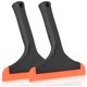 thumbnail image 1 of 2 escobilla de goma de silicona con orificios para colgar, 6 PULGADAS, escobilla de goma multifunción para ducha, espejo, puerta, ventana, vidrio, parabrisas de automóvil, color negro y naranja, 1 of 5