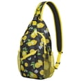 thumbnail image 1 of Lightweight Lemon Print Sling Backpack with Cute Summer Fruit Pattern and Retro Floral Design, Durable Crossbody Bag for Travel and Daily Commute, 1 of 6