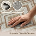 thumbnail image 6 of ODIKA 6'x9' Washable Area Rug Boho Farmhouse Mosaic Minimalist Frieze Seagrass Herringbone Refined Structured for Queen Size Bedroom, Under Bed, Master Suite, Easy Care, Non-Shedding, 6 of 7
