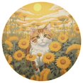 thumbnail image 3 of Ryvnso Cat in Sunflower Round Plate Mats Dining Table Placemat Set of 6 for Holiday Decoration, 3 of 7