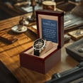 thumbnail image 6 of Bonus Dad - Forever My Hero - Special Gift Watch - Men's Openwork Watch - Mahogany Gift Box, 6 of 6