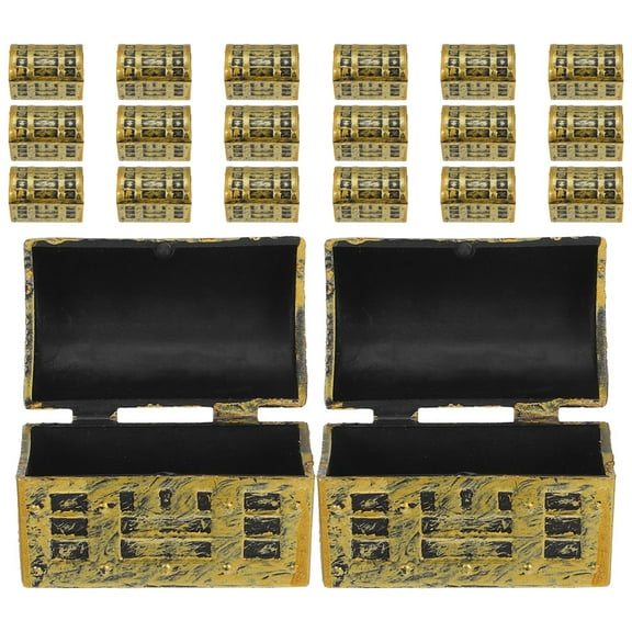 Hemobllo Small Plastic Treasure Chest Golden Plastic 20Pcs Party Decoration