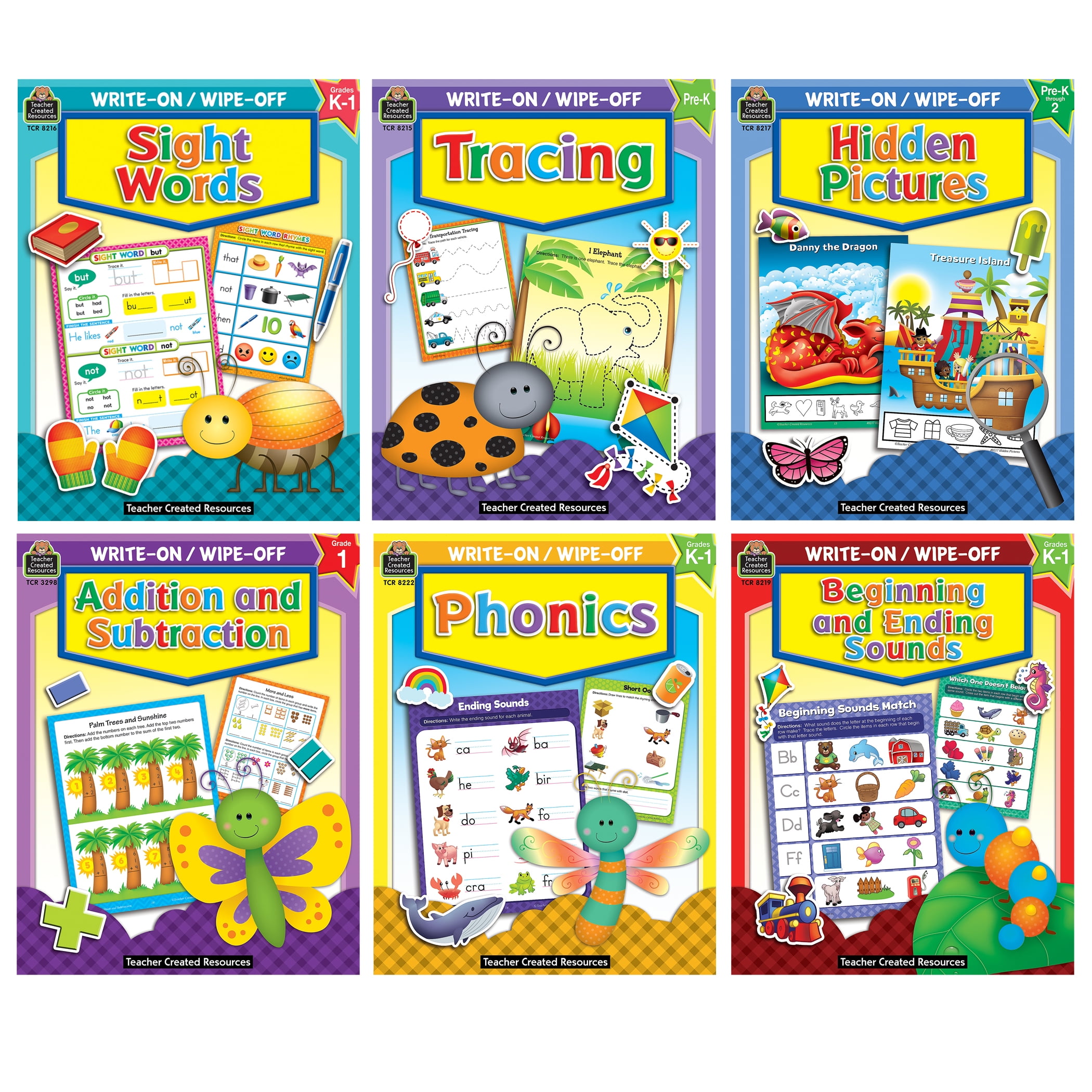 Teacher Created Resources Early Learning Essentials Write & Wipe Activity Book Kit  Literacy, Math, and Fine Motor Skills