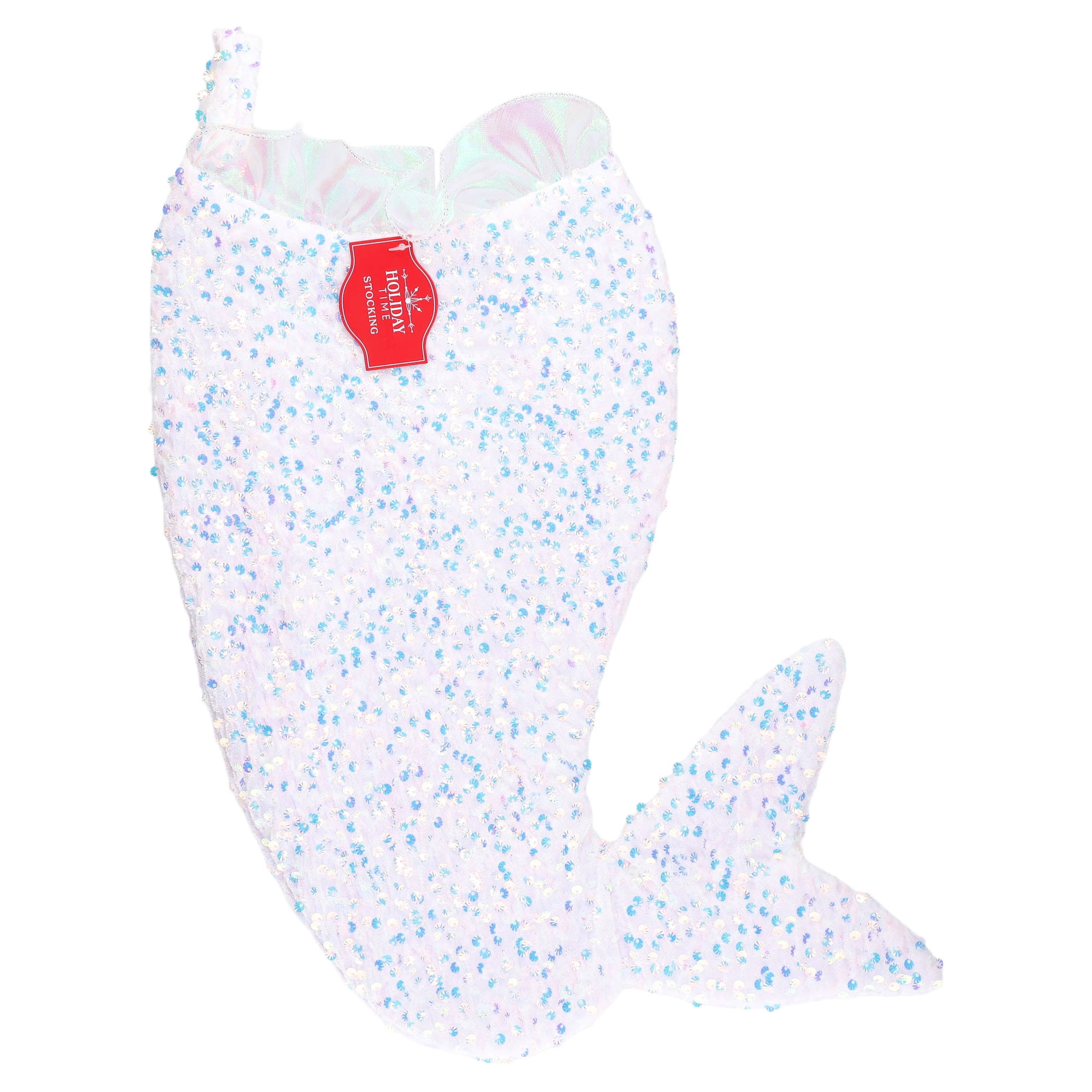 Sequin Mermaid Christmas Stocking, Iridescent, 17", by Holiday Time