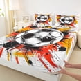 thumbnail image 4 of Erosebridal Colorful Ink Graffiti Queen Sheet Sets,Boys Football Soccer Bed Set For Kids 4-Piece, 4 of 6