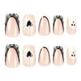 thumbnail image 4 of Fofosbeauty 24 pcs Press-on Acrylic False Nails, Nails Tips Designs 2023,Square Heart Web Pink, 4 of 8