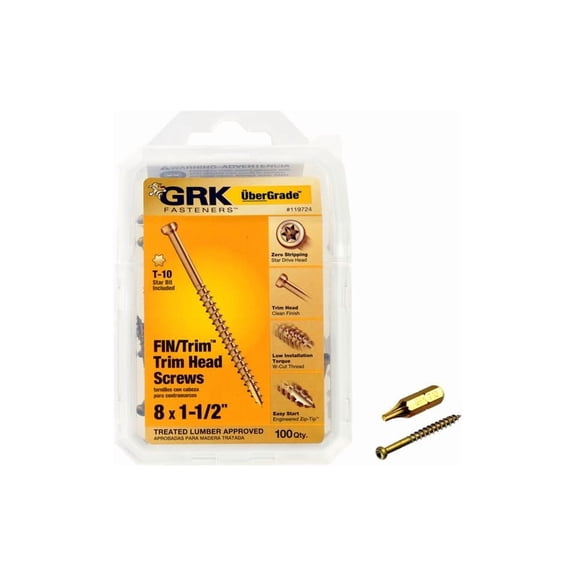 8 x 1-1/2 in. FIN/Trim Head Screw 100-Pack