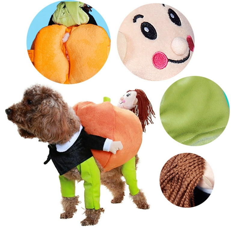 Miflame Pet Apparel Halloween Pumpkin Outfit Small Medium Dogs