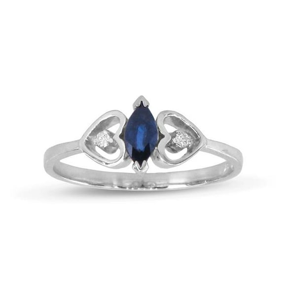 Bague Diamant & Saphir 0.35 CTW, Or 14K - Taille 7.5