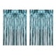 thumbnail image 1 of 2x cortinas con flecos de aluminio, fondo fotográfico, decoración de fondo, Streamer, cortinas de fondo para eventos, bodas, salas de estar y fiestas Azul claro, 1 of 10