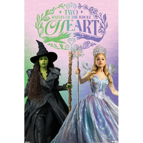 Wicked: For Good (2025) - Two Halves of the Whole Heart Wall Poster, 22.375" x 34"