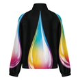thumbnail image 6 of Jackets for Women Winter Coat Jackets Flannel Stand Collar Jacket(Rainbow Water Drop Logo,Size:S-4XL), 6 of 7