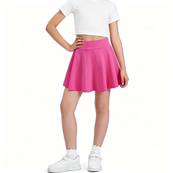 Miaoju Toddler Skirt Little Girls Athletic Uniform Skorts Golf Outfit Tennis Skirts with Shorts School Uniform Back to School