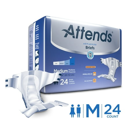 Attends Disposable Briefs - Attends Advanced Briefs, Unisex with Advanced Dry-Lock® Technology for Adult Incontinence Care (Choose Your Size)