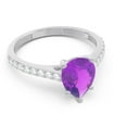 thumbnail image 3 of 2.30 T.C.W Natural Diamond Amethyst Gemstone Trendy Wedding Ring for her Solid 14K White Gold Size 5.5 by Diamond-Capitals, 3 of 8