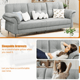 thumbnail image 7 of 83.5" Teddy Fleece Sofa w/Removable Pillows & Side Pockets, Deep Seat Comfy Couch, 7 of 7