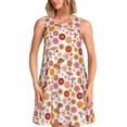 thumbnail image 1 of Balery Fall 70s Groovy Hippie Vestidos de verano para mujer con estampado: vestido holgado sin mangas, vestido playero informal y cómodo para días calurosos., 1 of 7