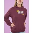 thumbnail image 2 of Open Heart Mind Zebra Heart Hoodie Women -Image by Shutterstock, Female 5X-Large, 2 of 4