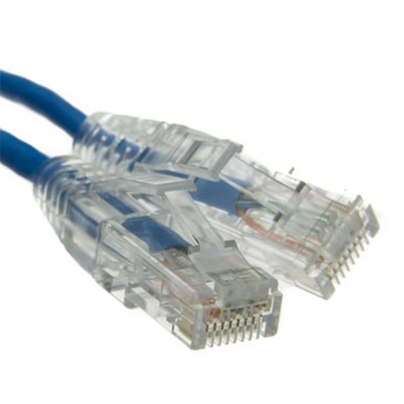 CableWholesale 13X6-66102 2 foot, Cat6a Slim Ethernet Patch Cable, Snagless with Molded Boot - Blue